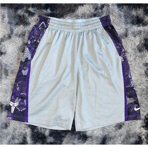 Nike Dri-Fit Grey/Purple Athletic Shorts Mens Size XL Kobe Mamba
